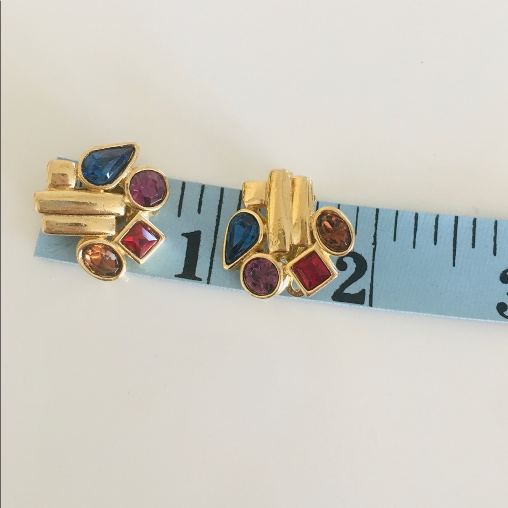 Givenchy Multi GoldTone Spinel Cluster Earrings - Picture 3 of 8